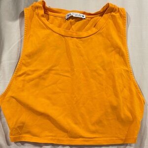 Zara Women's Vibrant Orange Tank Top